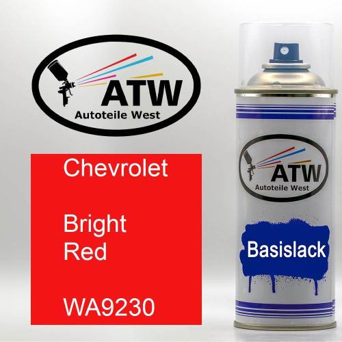 Chevrolet, Bright Red, WA9230: 400ml Sprühdose, von ATW Autoteile West.